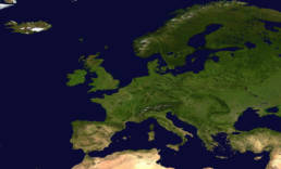 Vue satellite union européenne